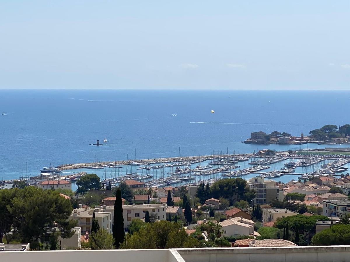 Superbe T2 44M2 - Grande Terrasse Vue Mer Panoramique Exceptionnelle Piscine - Parking Бандоль Экстерьер фото